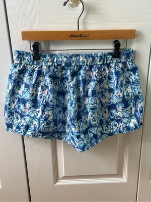Lilly Pulitzer Get Trunky Blue Elephant Luxletic Shorts thumbnail 3