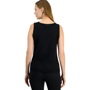 Kasper Womens Sleeveless Embroidered Sleeveless Top 10924833 Black XS thumbnail 7
