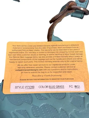 Patricia Nash Micaela Teal Shoulder Bag Tooled Embossed Leather Swinglock Suede thumbnail 8
