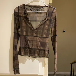 Free people mesh long sleeve top thumbnail 2