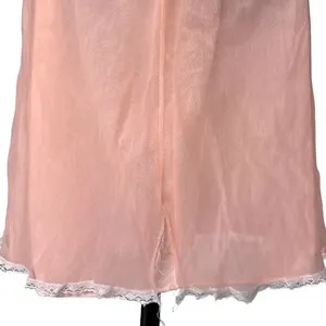 VTG THRASHED 50s 60s Peach Sheer Chiffon Nighty Coquette Grunge‎ Glam Babydoll thumbnail 4