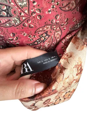 ZARA Reversible Belted Caftan Robe Size Small thumbnail 10