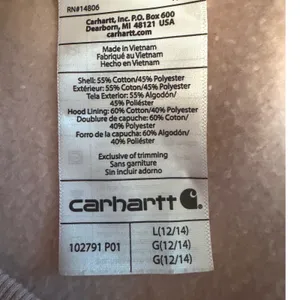 Carhartt Womens Relaxed Fit Logo Graphic Hoodie Heather Pink Large‎ L 12-14 thumbnail 9