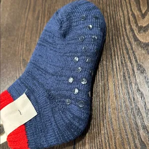 Free People Cozy Slipper Socks NEW Blue Red Grip Bottoms Lounge Cabin Socks OS thumbnail 6