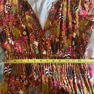Target Latino Heritage Midi Dress Tropical‎ Resort V-Neck Women Brown Small NWT thumbnail 8