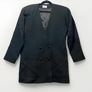 The Irish Secret Vintage Black 100% Pure Wool Double‎ Breasted Blazer Jacket 12 thumbnail 1