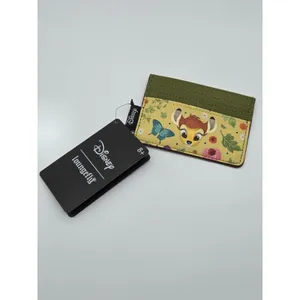 Disney Loungefly Bambi‎ Springtime Flowers Card Holder Wallet Green Yellow NEW thumbnail 2
