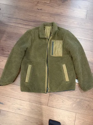 GAP Olive Quilted / Fleece Reversible Puffer Jacket Size Medium - C46-017 thumbnail 9