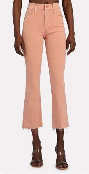 Mother The Insider Ankle‎ Fray Raw Hem Jeans in Chalk It Up Terracotta Sz 28 thumbnail 1