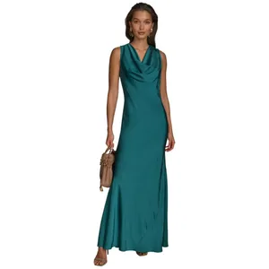 Donna Karan Womens Cowlneck Slip Gown Dress Evening KA5B12P3 Lawn Green 16 thumbnail 6