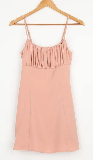 Lulus Mini Dress Womens Medium‎ Peach Heart of My Heart Ruched Bust Party thumbnail 1