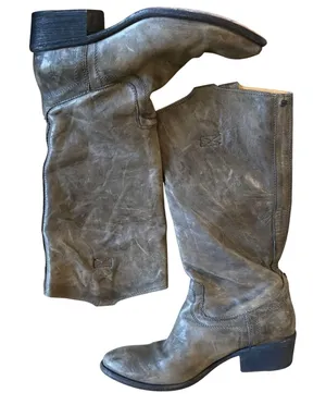 FRYE Carson Pull-On Tall Boots‎ Gray Size 8.5 thumbnail 1