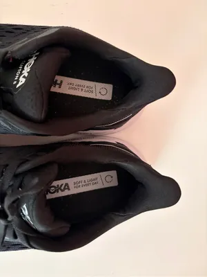 Hoka Women's Black & White Athletic Running Shoes thumbnail 2