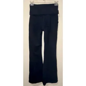 Aerie Offline The Hugger Foldover Flare Hi-Rise Black Leggings Sz S Small EUC!! thumbnail 3
