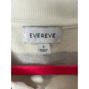 Evereve Womens Navy White Striped Henley Pullover Sweatshirt‎ Size S Small thumbnail 2