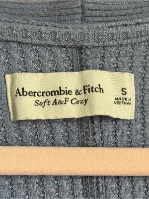 Abercrombie & Fitch Light Blue Waffle Knit Cardigan Size Small thumbnail 6