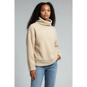 TUCKERNUCK Tan Teddy Fleece Rollins Pullover Medium Long‎ Sleeve Oversize Pile thumbnail 2