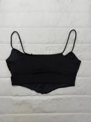 Garage Black Corset Milkmaid Cami Crop Top Women Medium thumbnail 5
