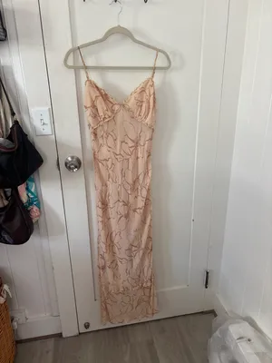 Lovely Long Peach Dress thumbnail 6