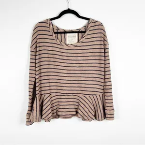 We The Free Auntie Em Peplum Stripes Top‎ Sz S thumbnail 7