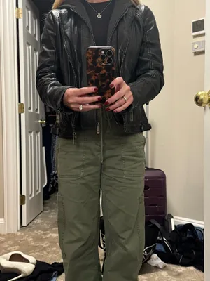 leather jacket faux Black thumbnail 1