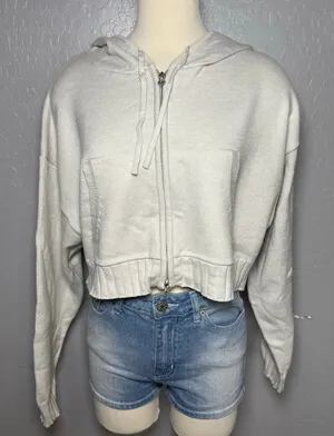 Edikted Russell Knit Hooded Cardigan, Light Grey, XS thumbnail 1