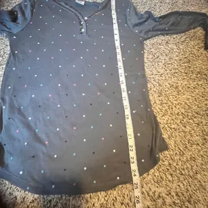 Croft Barrows Intimates Womens Gray Star Print Long Sleeve Henley‎ Shirt Size S thumbnail 4