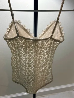H&M White Crochet Lace Bodysuit thumbnail 6