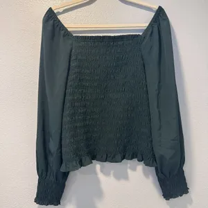 MADEWELL Womens Size-XL Lucie Bubble‎ Sleeve Smocked Top Dark Green $88 thumbnail 12