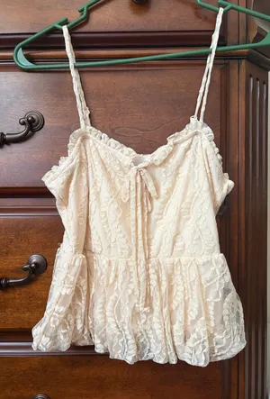 Free People Cream Top thumbnail 1