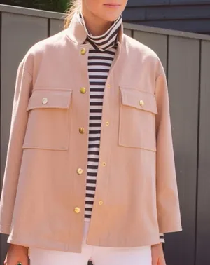 Tuckernuck Marant Camel Shirt Jacket Gold Snap XS Heavy Thick Minimalist Classic thumbnail 1