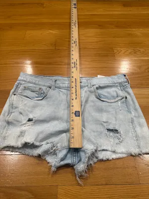 Old Navy boyfriend dristress raw hem light blue jeans size 8 . thumbnail 6
