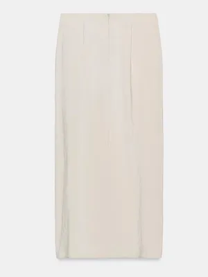 Zara NWT cream beige Draped twist front ruched Midi pareo Skirt thumbnail 7