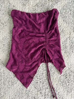 Silence + Noise Urban Outfitters Strapless Ruched Tube Top in Deep Berry M thumbnail 1