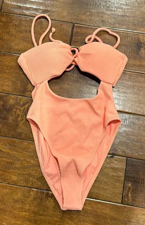 White fox one piece swimsuit thumbnail 1
