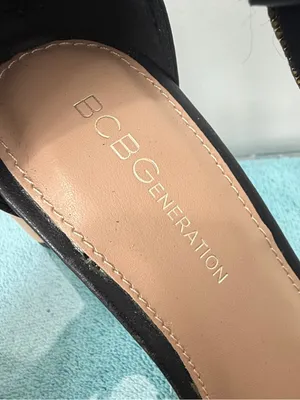 BCBG Black Rhinestone Strappy Stiletto Heels thumbnail 2