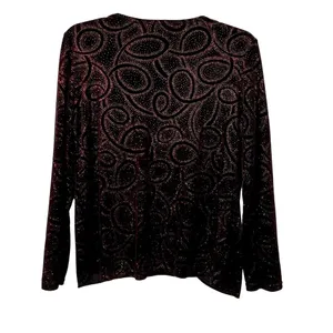 Notations Black Velvet With Red Paisley Top Whimsygoth Dark Romantic Witchy thumbnail 3