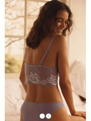 By Anthropologie Two-Tone Rosette Lace Bralette thumbnail 3