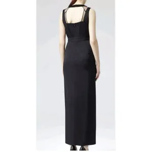 REISS Snares satin maxi dress size 0-Navy lace detail Minimalist Formal Classic thumbnail 3