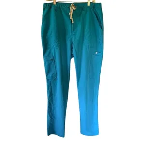 FIGS Technical Collection Scrub Pants Large Teal Blue Cargo Medical Uniform thumbnail 2