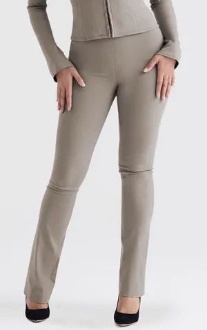 House of CB Laurel High Waisted Trousers Flared Pants Smoke Gray Grey Medium thumbnail 1