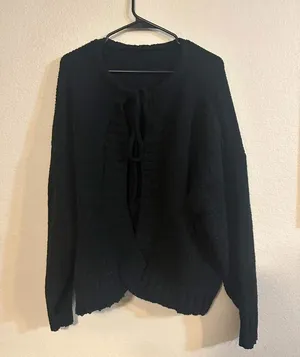 Open back sweater Black Size L thumbnail 1