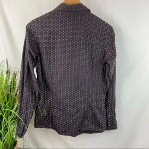 Panhandle Gray & Black Print Pearl Snap Long Sleeve Western Cowgirl Rodeo Top S thumbnail 3