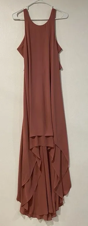 BCBGMAXAZRIA Dacey High Low Dress XXS Dusty Rose Mauve Formal Gown thumbnail 1