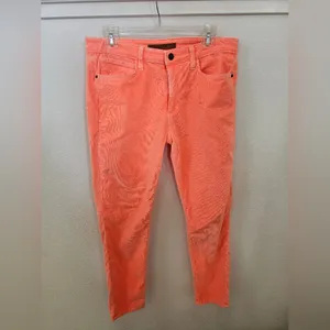 Joe’s Jeans The High Water Skinny Corduroy Pants - Neon Coral Orange - Size 31 thumbnail 3