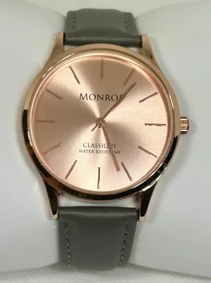 Monroe classic watch 36mm rose gold tone leather band like new running thumbnail 1