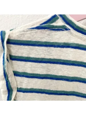 Veronica Beard Arion Linen Muscle Tank Blue Stripe S Coastal Preppy Nautical thumbnail 8