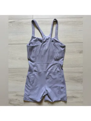 Free People FP Movement Never Better Runsie Soft Girl Pastel Lilac Romper xs thumbnail 8