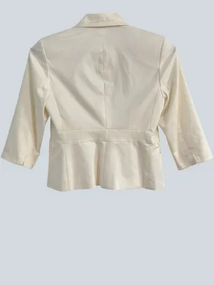 Valerie Stevens Petite Cream Blazer Jacket 6P Structured 3/4 Sleeve Career Chic thumbnail 5