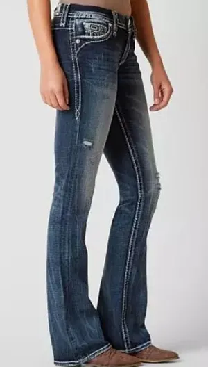 Rock Revival Womens 28 Sundee Bootcut Jeans Embroidered Flap Pockets‎ Stretch thumbnail 1